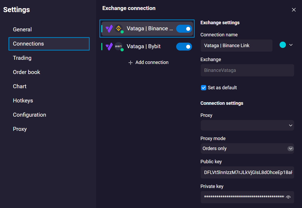 Choose connection for proxy Choose connection for proxy