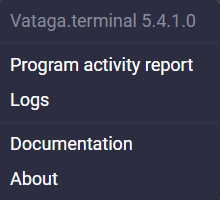 Help menu Help menu